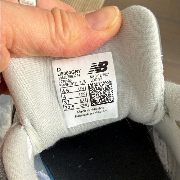 New Balance 9060 Grey & White Mesh Suede Runner with Logo Accent | Size EU 37 - Picture 13 of 15